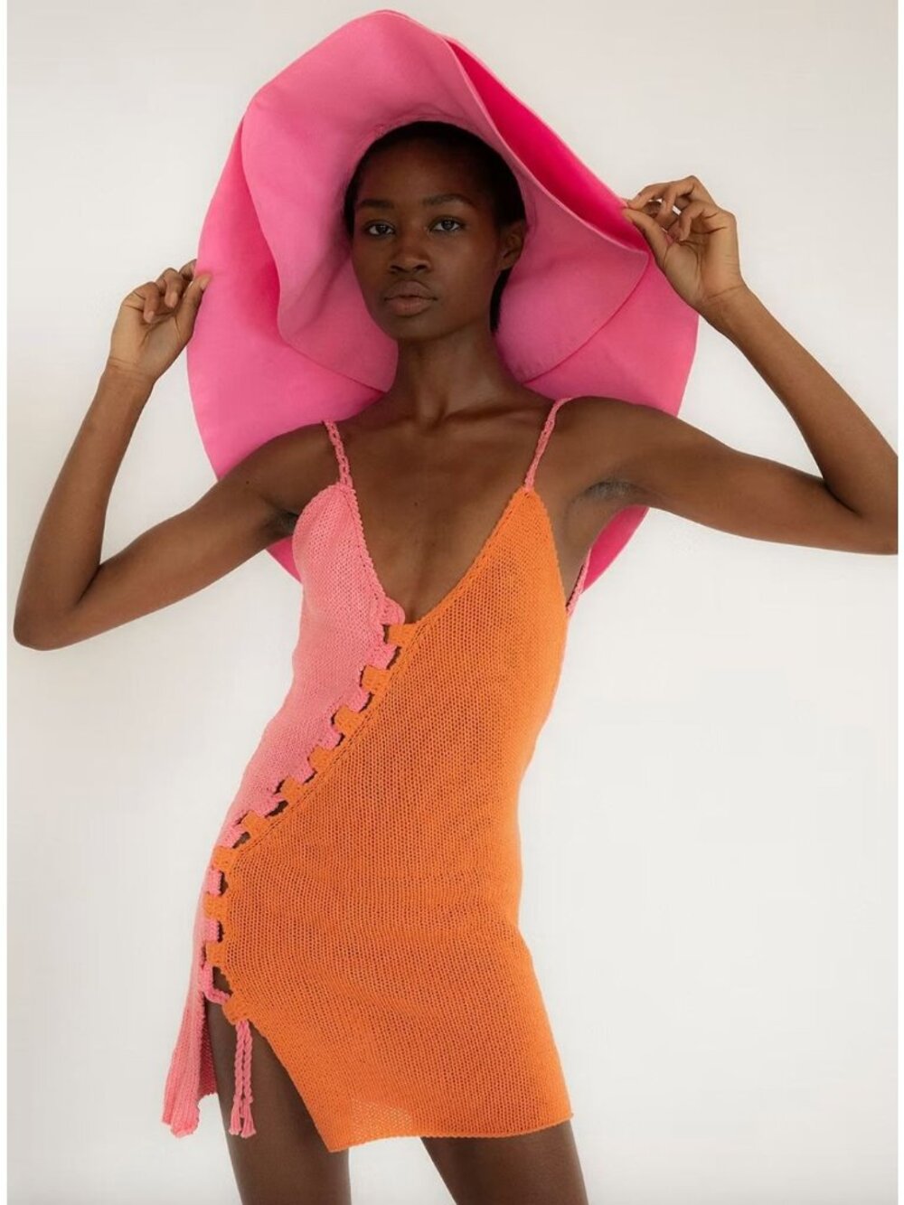 Tach Clothing Maribel Knit Dress Pink Orange Womens Size Medium
